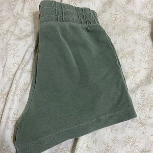green lounge shorts